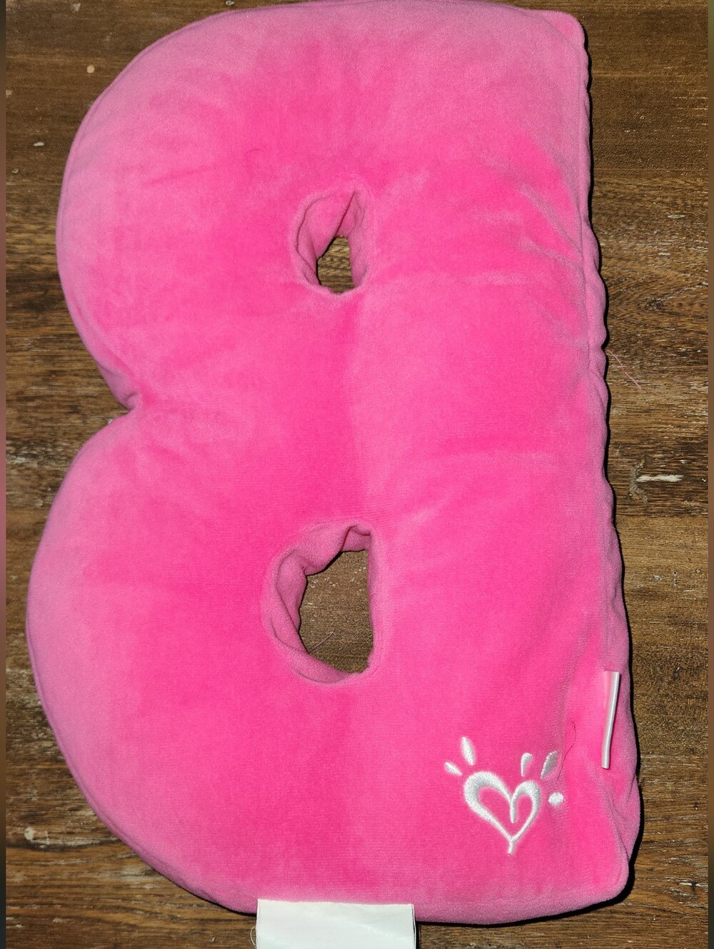 Justice Bright Pink "B" Plush Pillow with Donut Graphic - Picture 2 of 3
